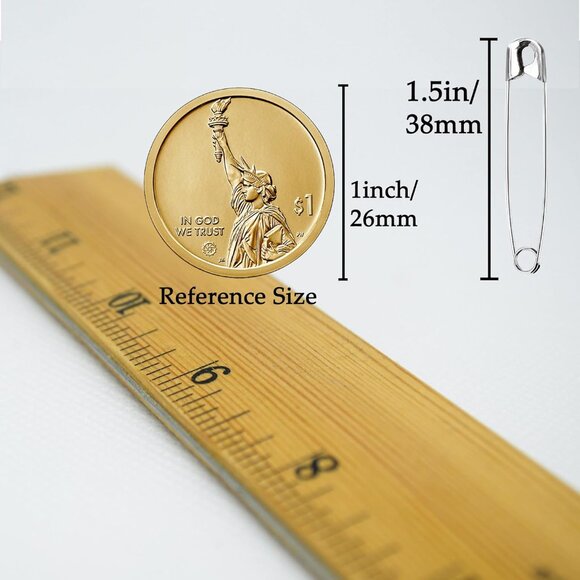 Safety Pins, 600PCS-1.5Inch Small Safety Pins, Rust-Resistant Nickel Plated Stee - Picture 2 of 6
